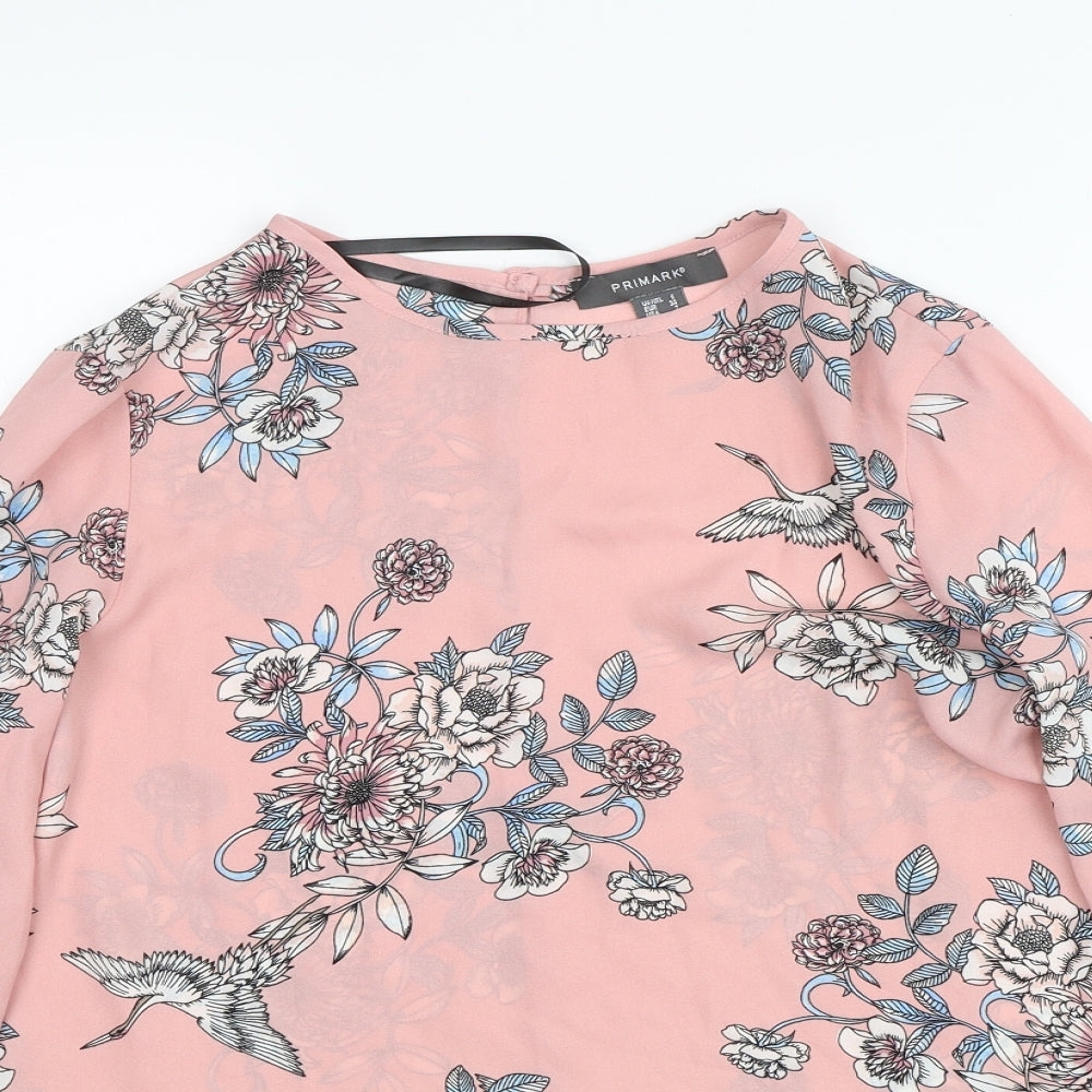 Primark Womens Pink Floral  Basic Blouse Size 6