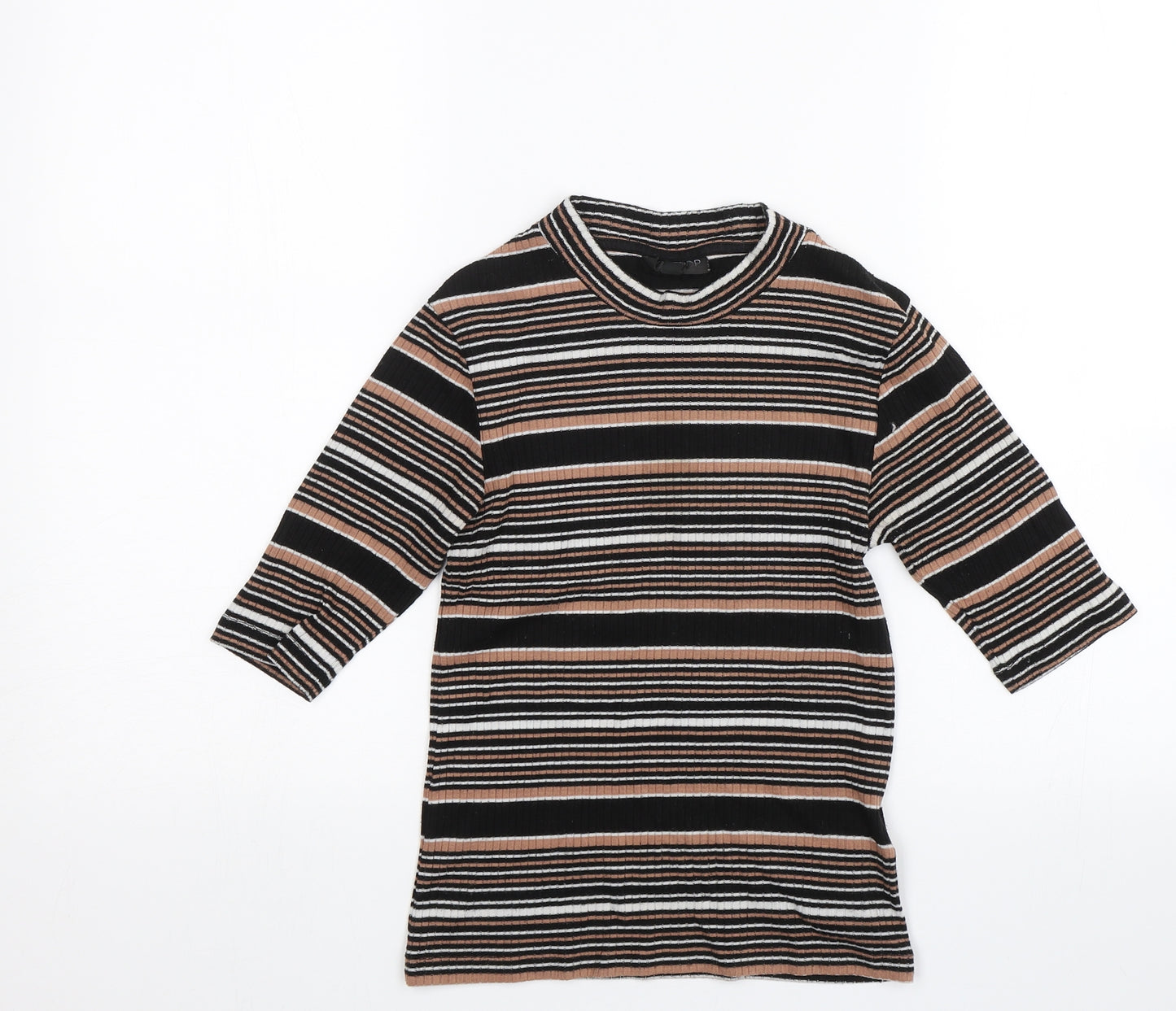 Topshop Womens Black Striped  Basic Blouse Size 8
