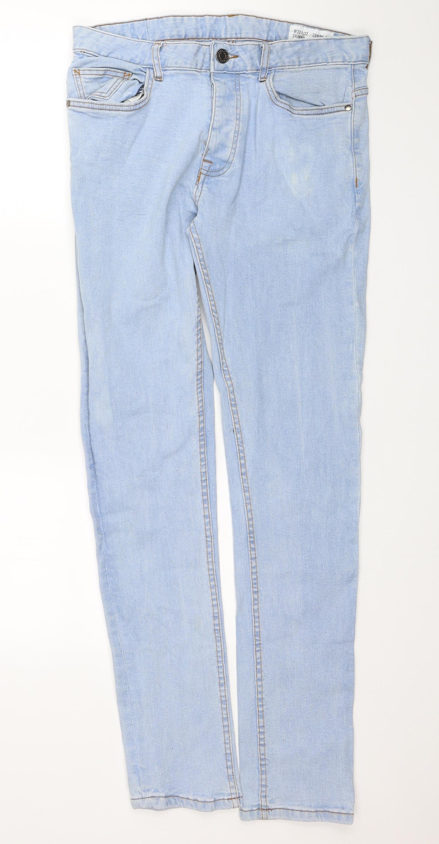 Denim Co. Mens Blue   Skinny Jeans Size 32 in L31 in