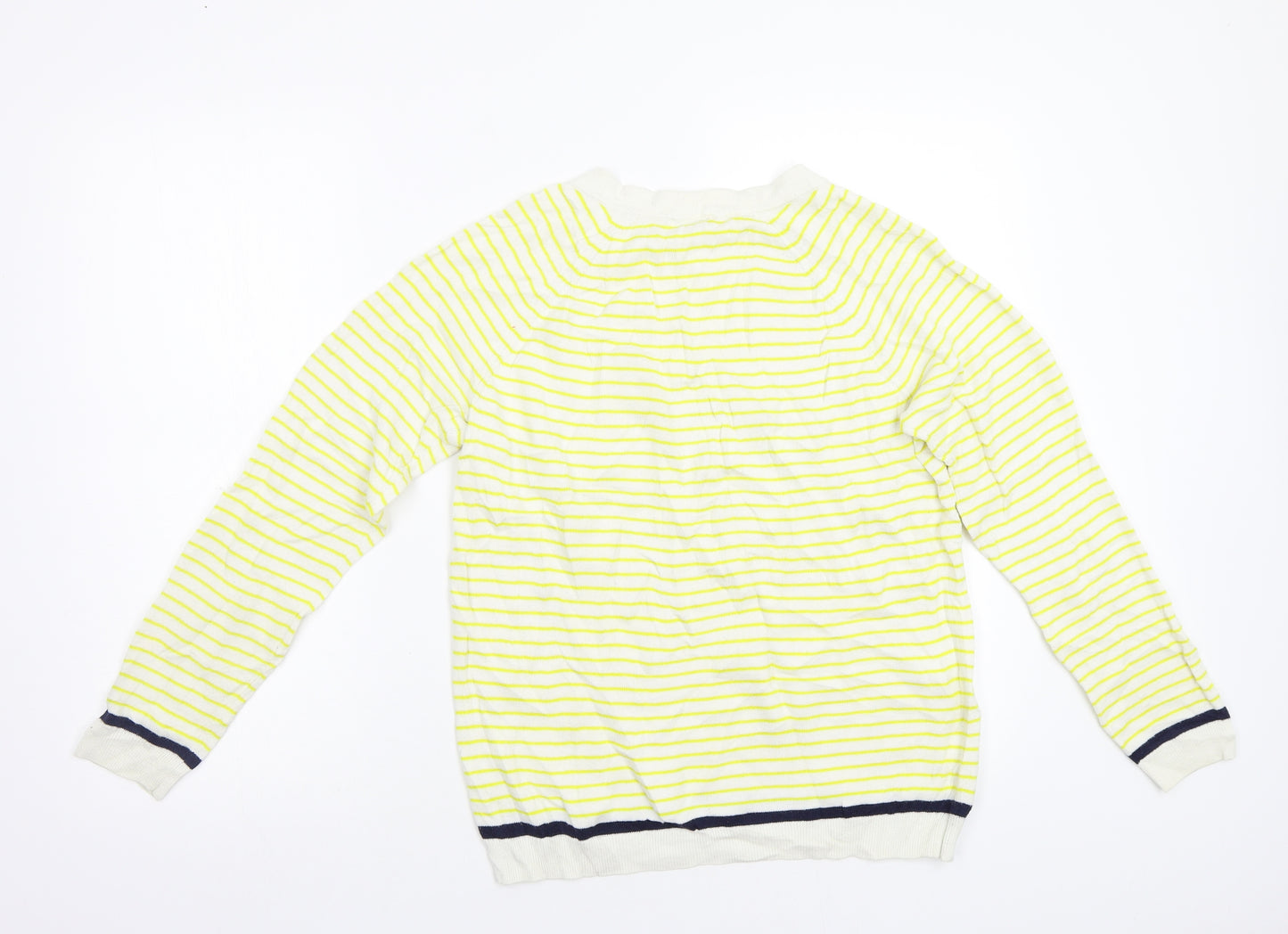 Gap Womens Yellow Striped  Pullover Jumper Size M