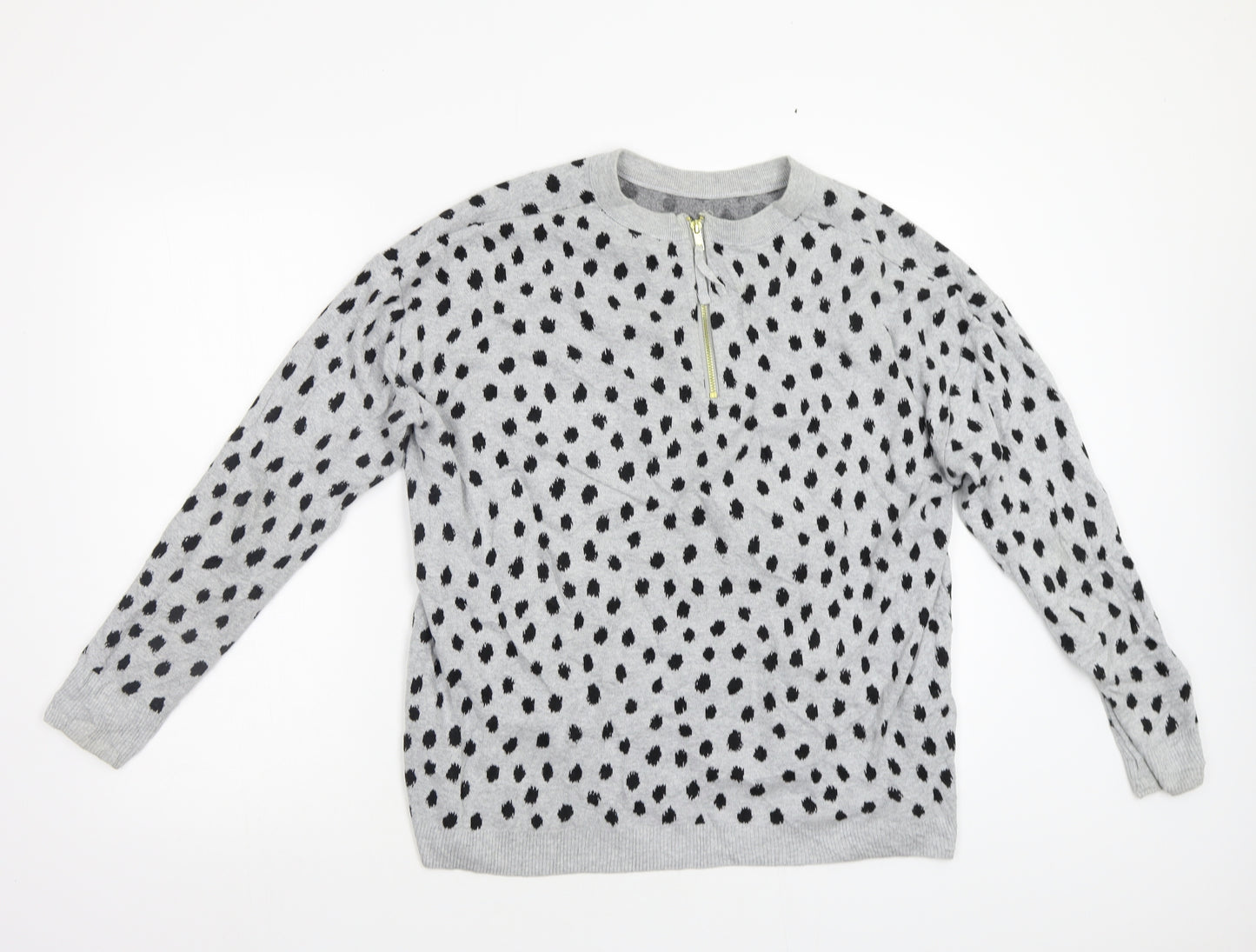 H&M Womens Grey Animal Print  Pullover Jumper Size L