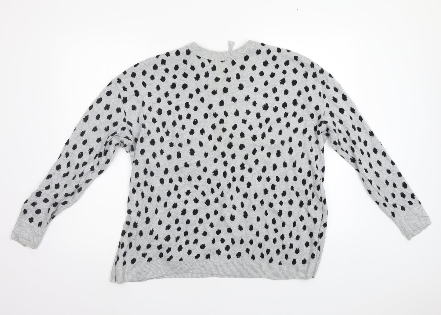 H&M Womens Grey Animal Print  Pullover Jumper Size L