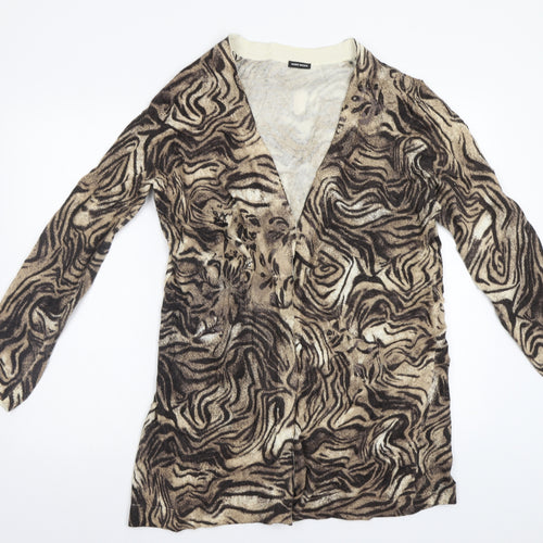 Gerry Weber Womens Brown Animal Print  Cardigan Jumper Size L