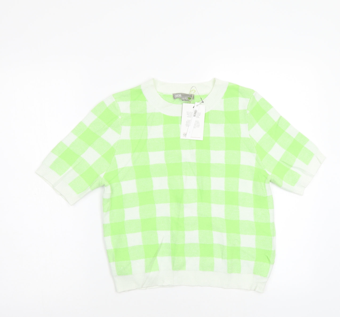 ASOS Womens Green Check  Pullover Jumper Size 10