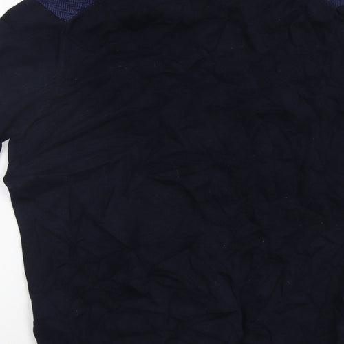 Ben Sherman Mens Blue Herringbone  Pullover Jumper Size M