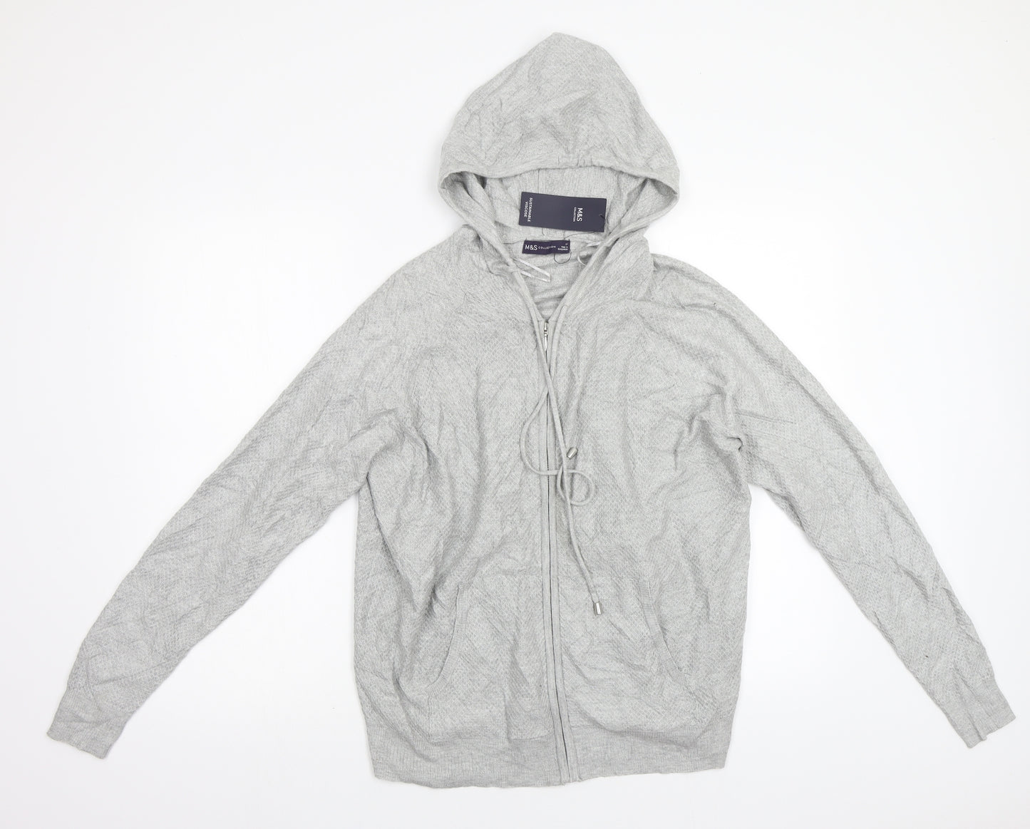 M&S Womens Grey   Full Zip Hoodie Size M
