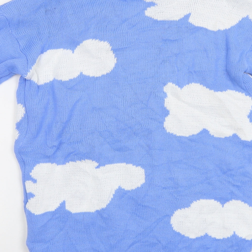 Daisy Street Womens Blue Geometric  Cardigan Jumper Size 8