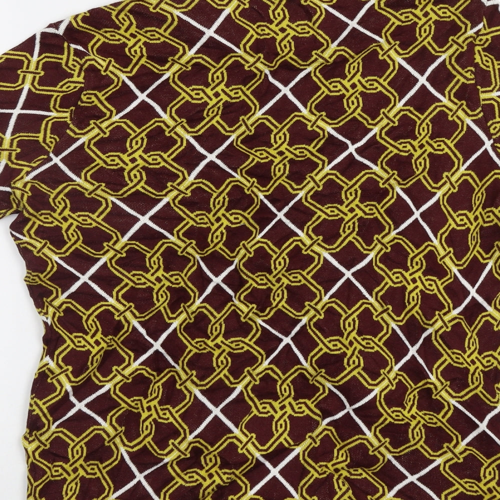 ASOS Womens Brown Geometric  Pullover Jumper Size M