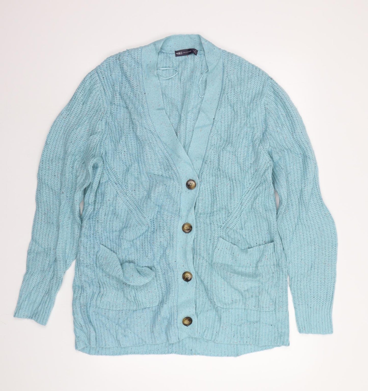 M&S Womens Blue   Cardigan Jumper Size XL
