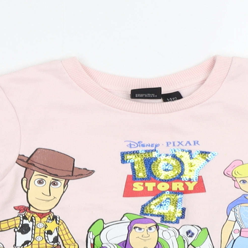Disney Girls Pink   Pullover Sweatshirt Size 5 Years  - Toy Story