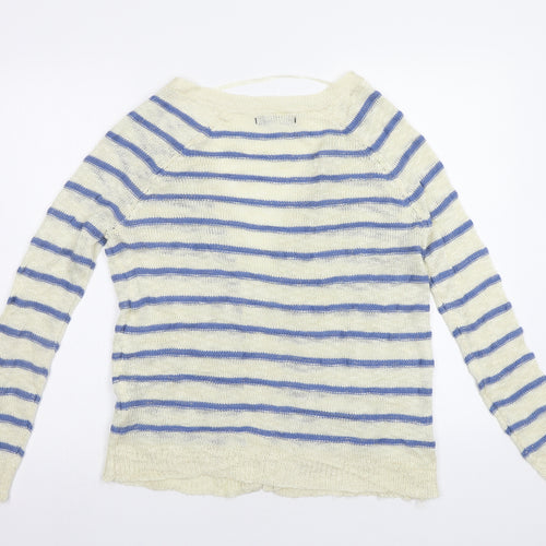 Primark Womens Blue Striped  Cardigan Jumper