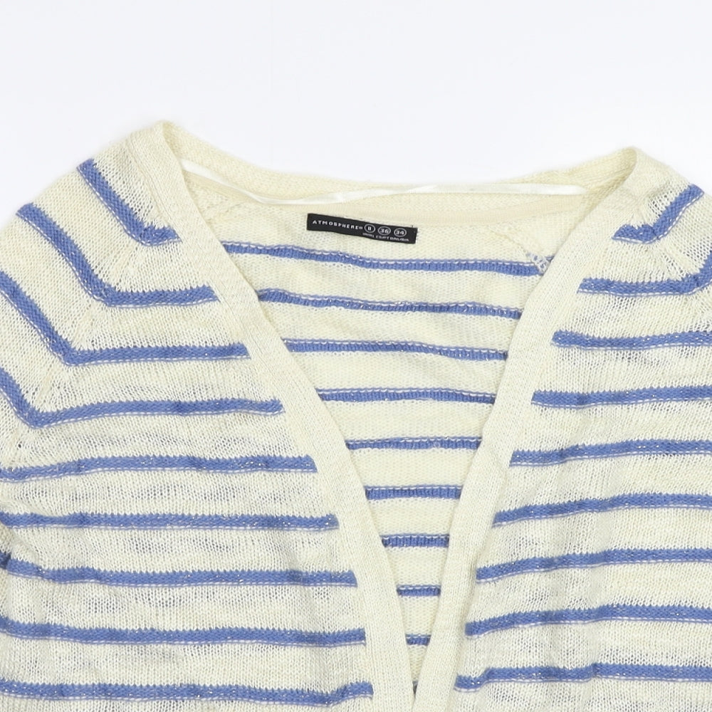 Primark Womens Blue Striped  Cardigan Jumper