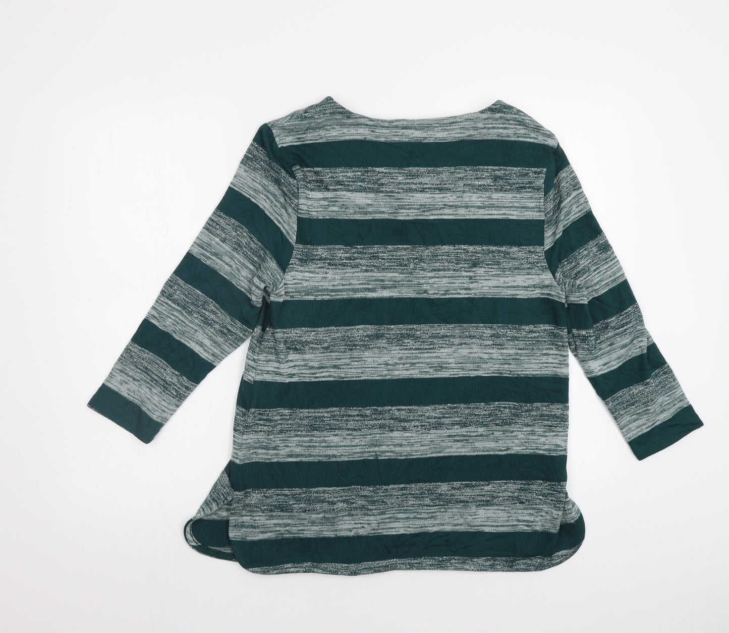 CC Womens Green Striped  Pullover Jumper Size S