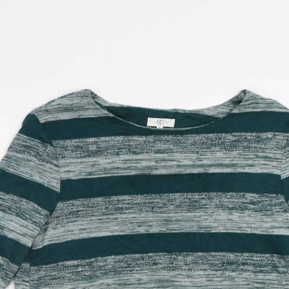 CC Womens Green Striped  Pullover Jumper Size S