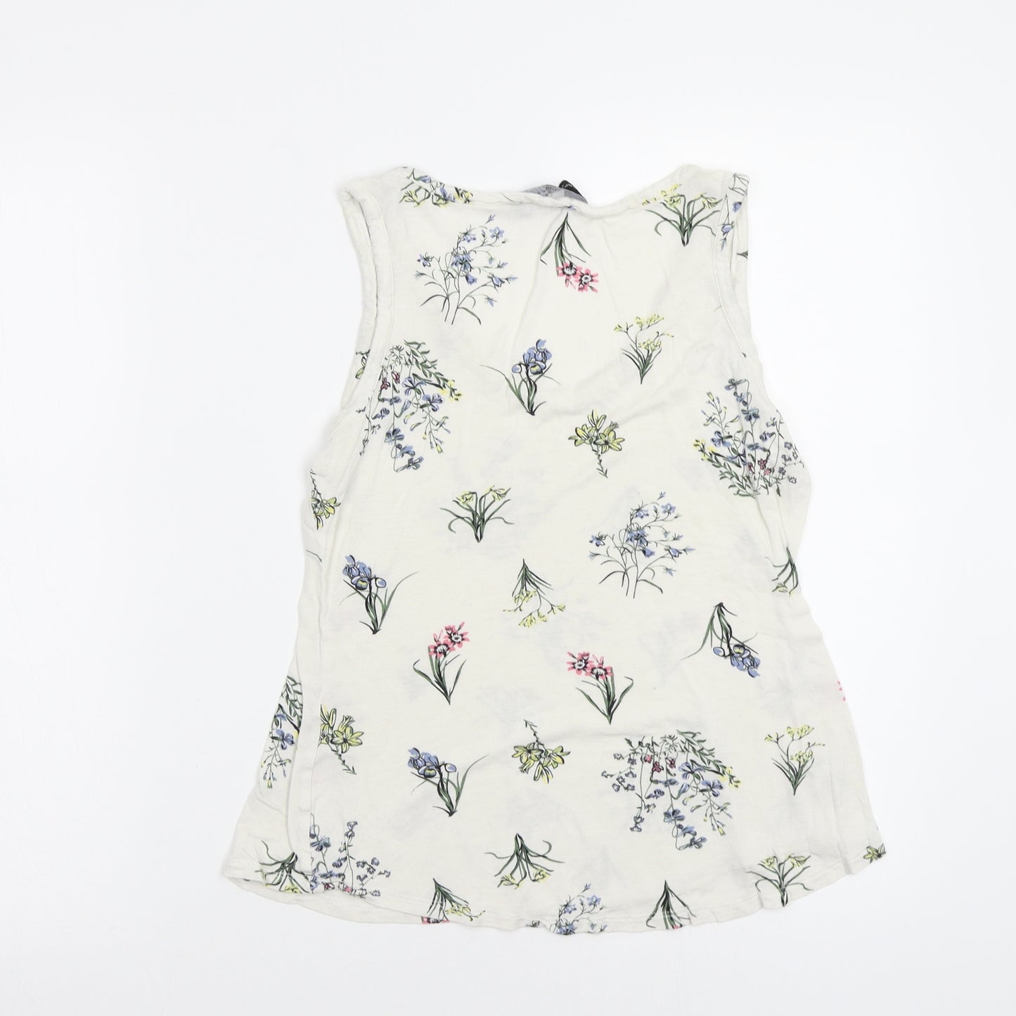 Dorothy Perkins Womens White Floral  Basic Tank Size 12