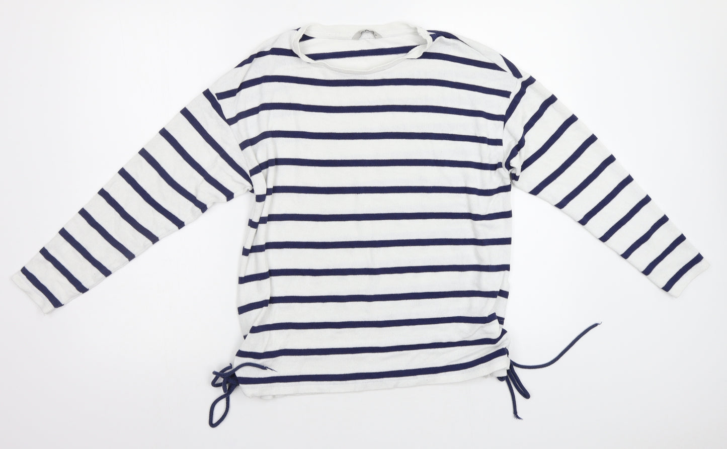 TU Womens White Striped  Pullover Jumper Size 12