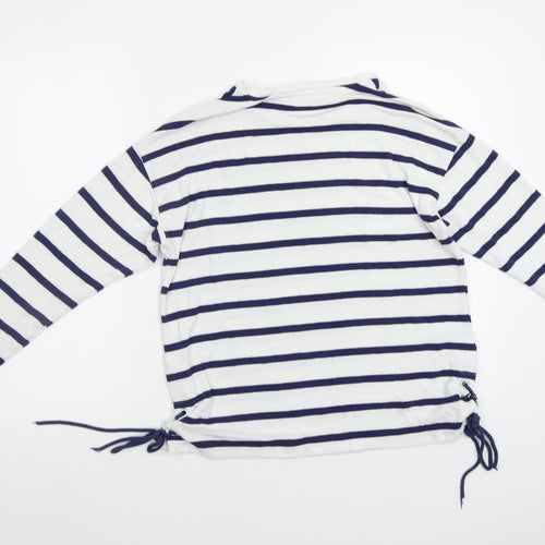 TU Womens White Striped  Pullover Jumper Size 12