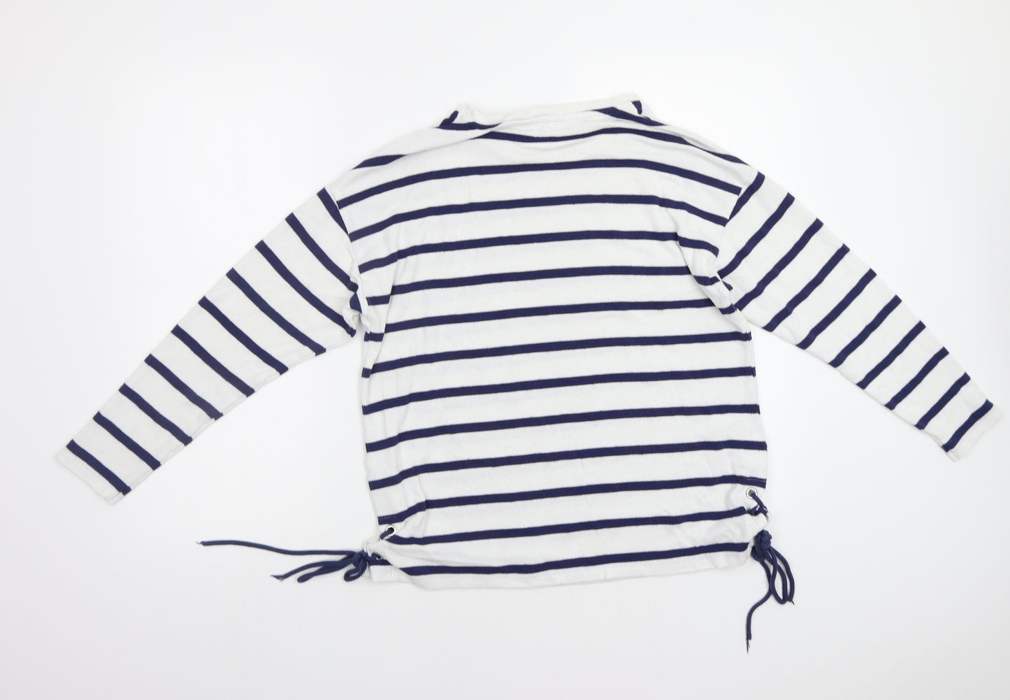 TU Womens White Striped  Pullover Jumper Size 12