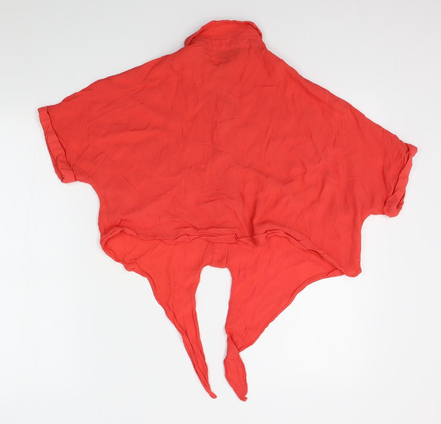 Topshop Womens Red   Cropped Button-Up Size 8