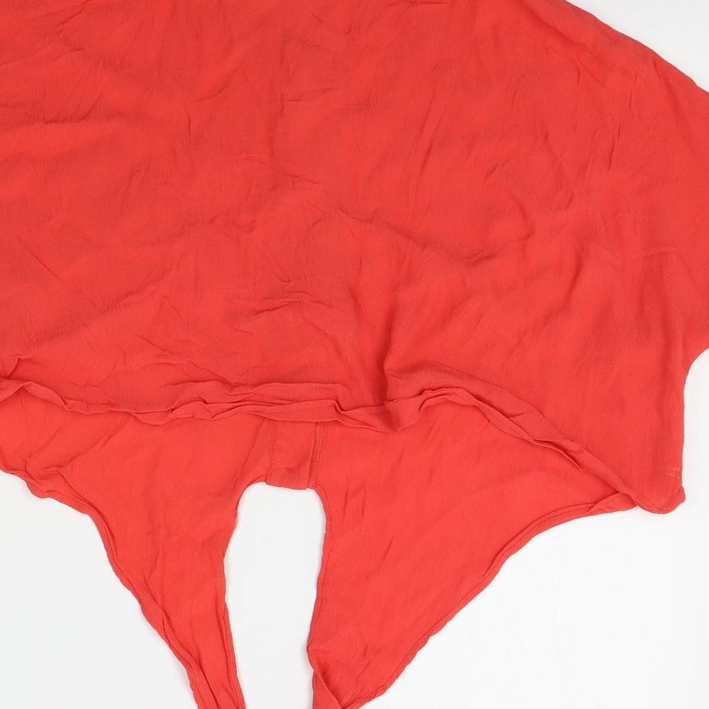 Topshop Womens Red   Cropped Button-Up Size 8