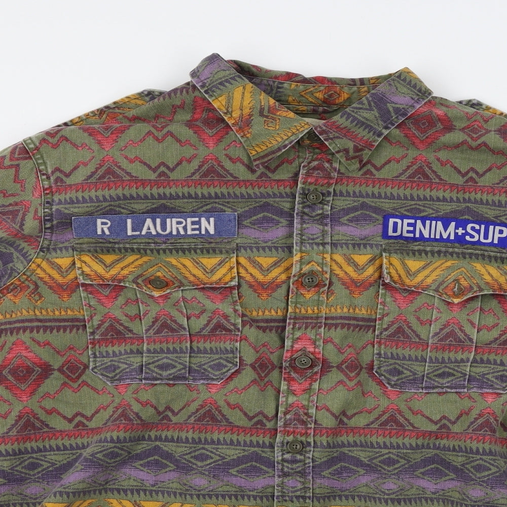 Denim & Supply Ralph Lauren Womens Green Fair Isle  Jacket  Size 2XL