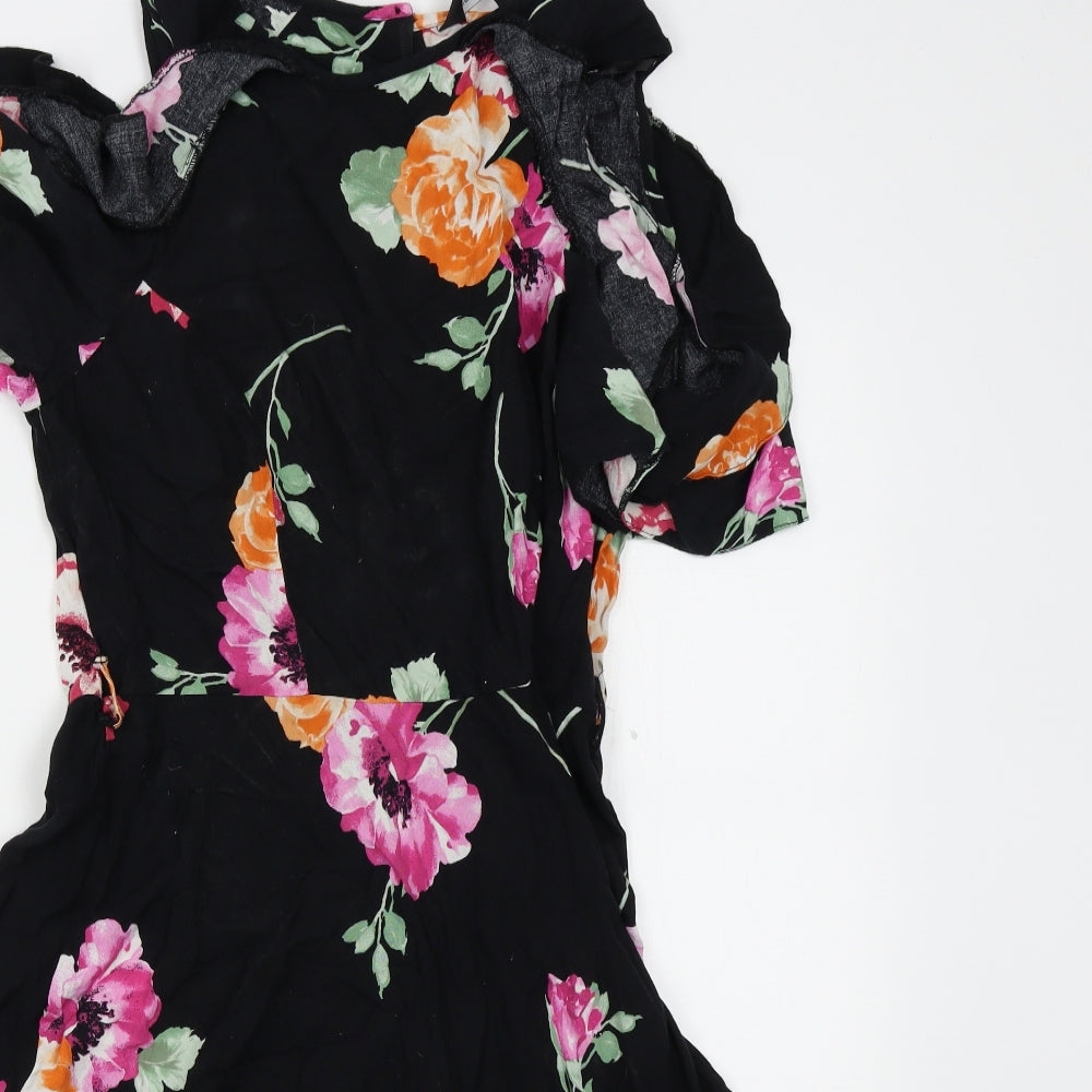 Dorothy Perkins Womens Black Floral  Shift  Size 14