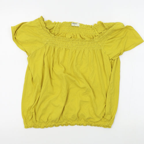 Papaya Womens Yellow   Basic Blouse Size 12