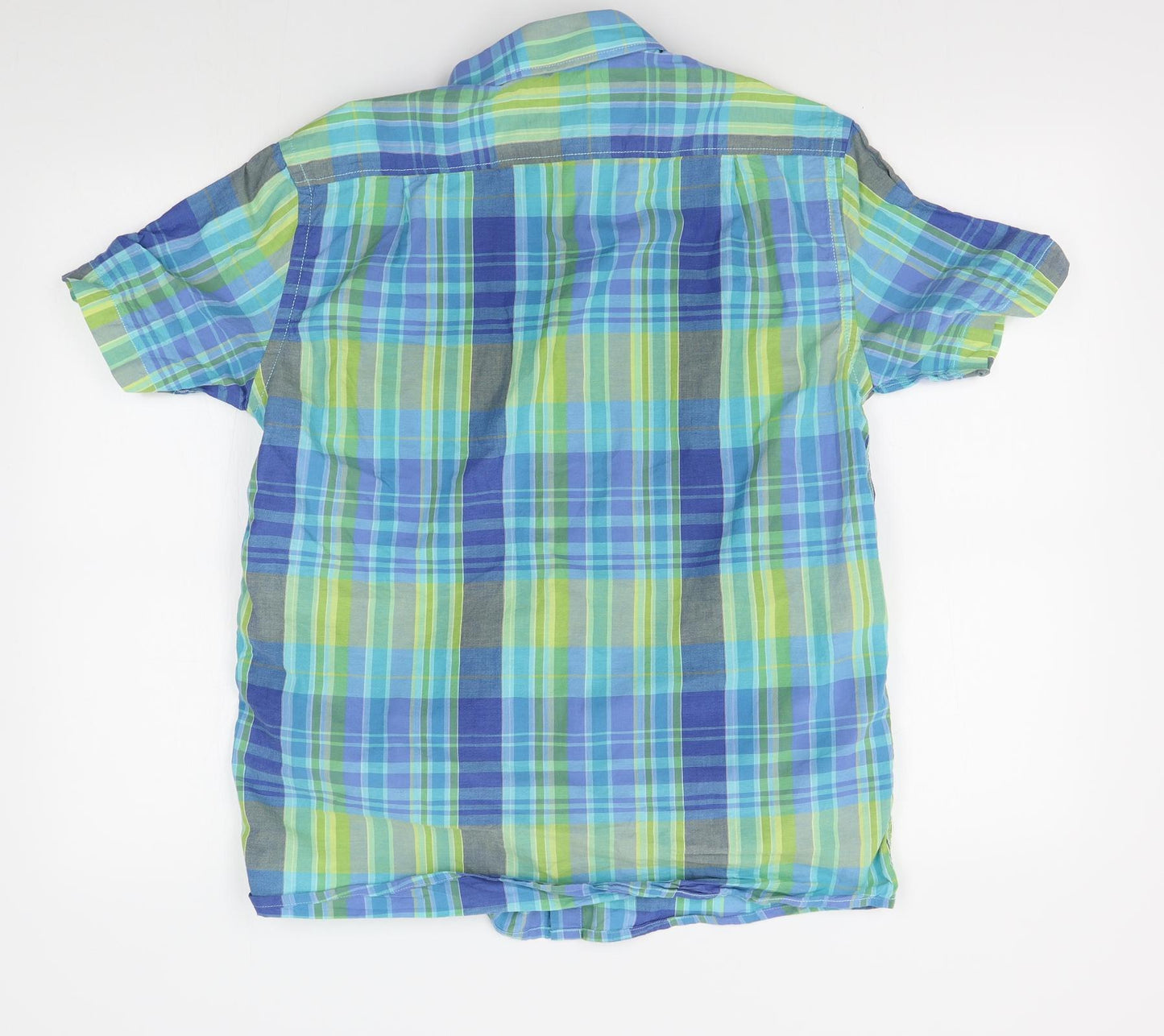Bar Harbour Mens Blue Plaid   Button-Up Size M
