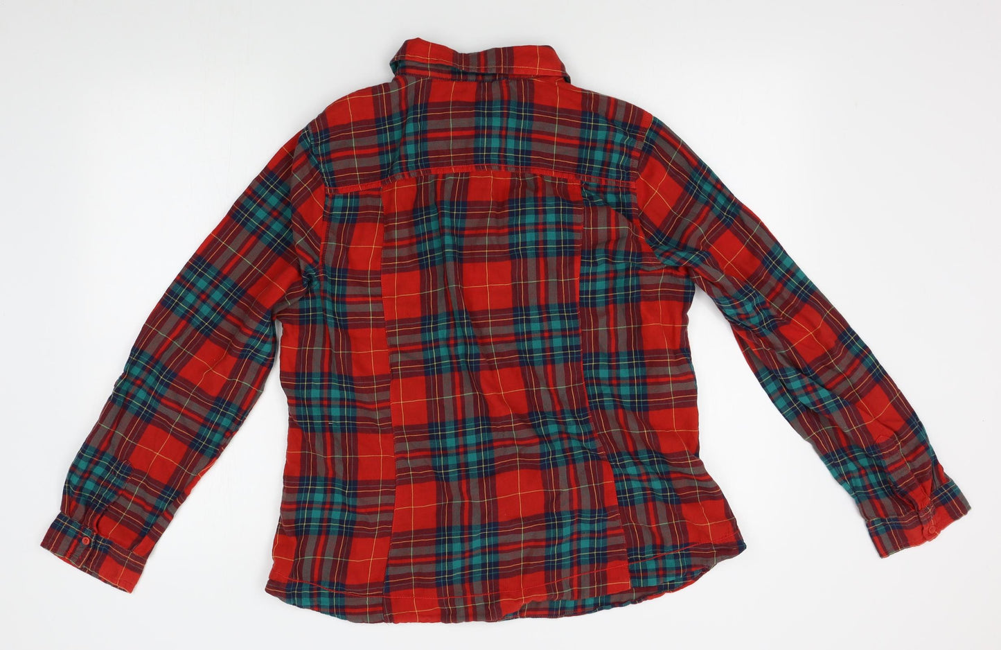 M&S Womens Red Plaid  Basic Button-Up Size 18