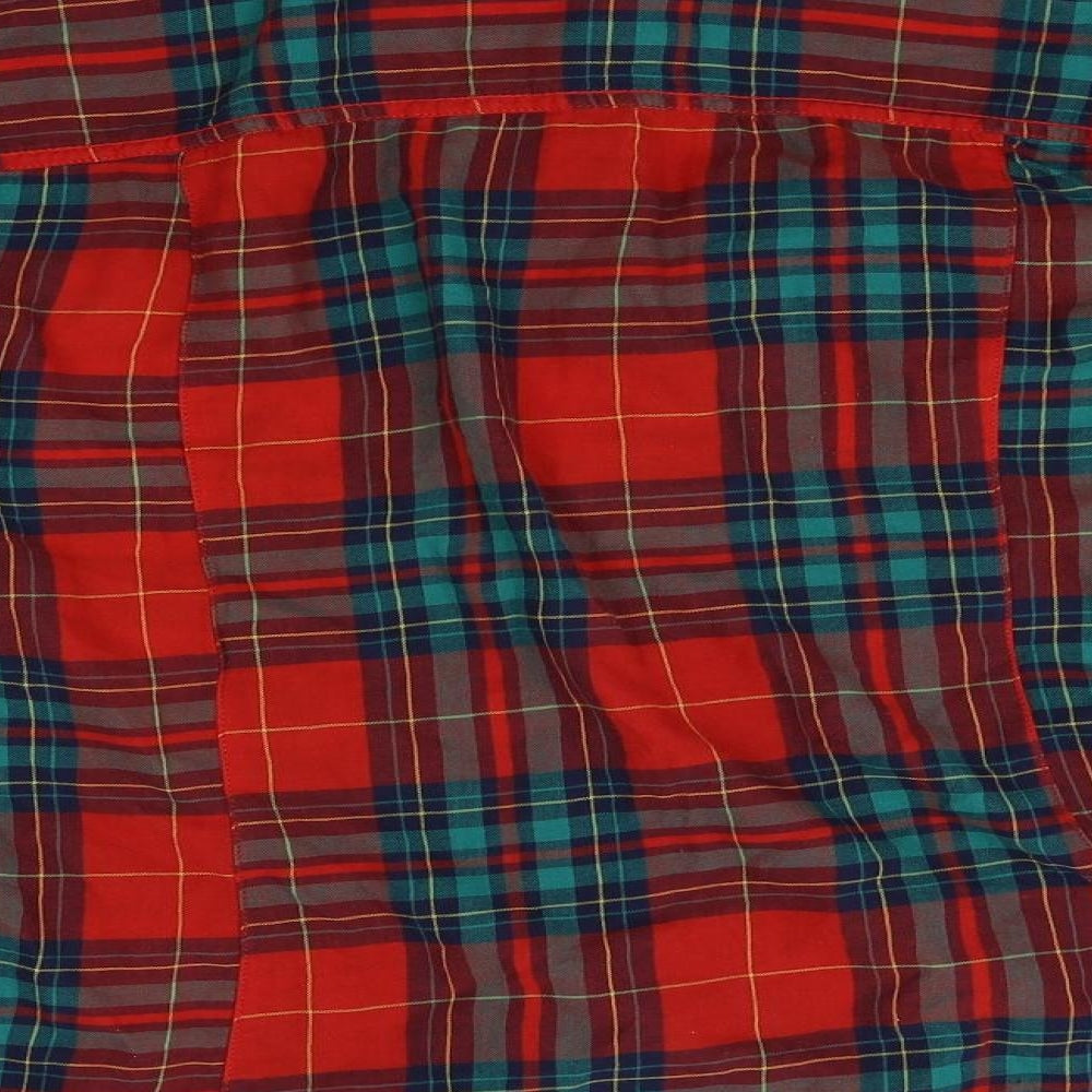 M&S Womens Red Plaid  Basic Button-Up Size 18