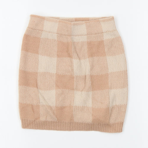 Primark Girls Orange Check  Straight & Pencil Skirt Size 5-6 Years
