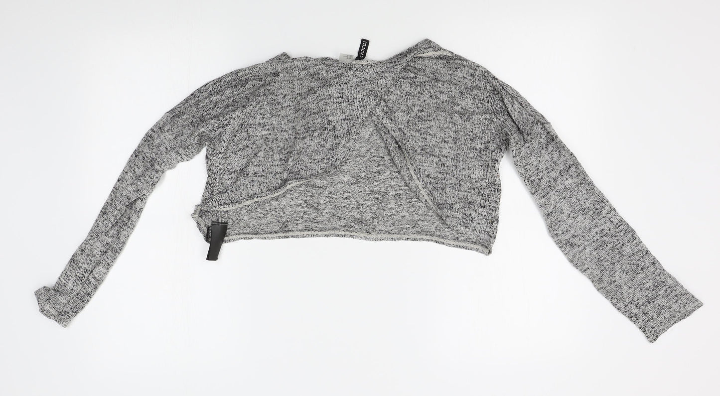 H&M Womens Grey   Pullover Jumper Size M  - wrap back, cropped