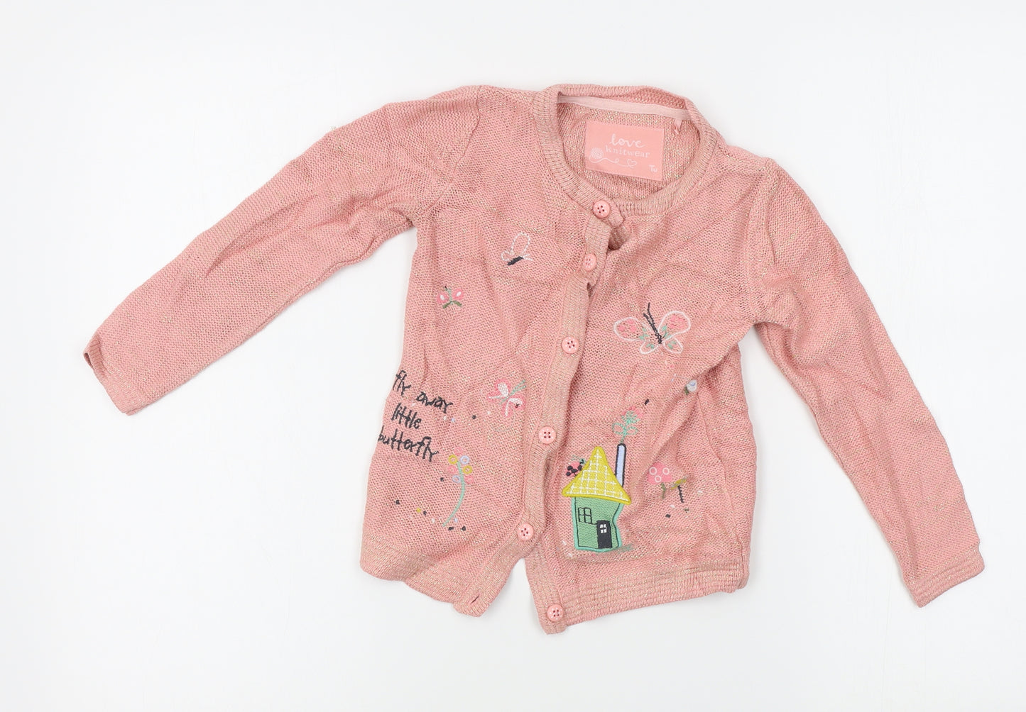 TU Girls Pink   Cardigan Jumper Size 3-4 Years