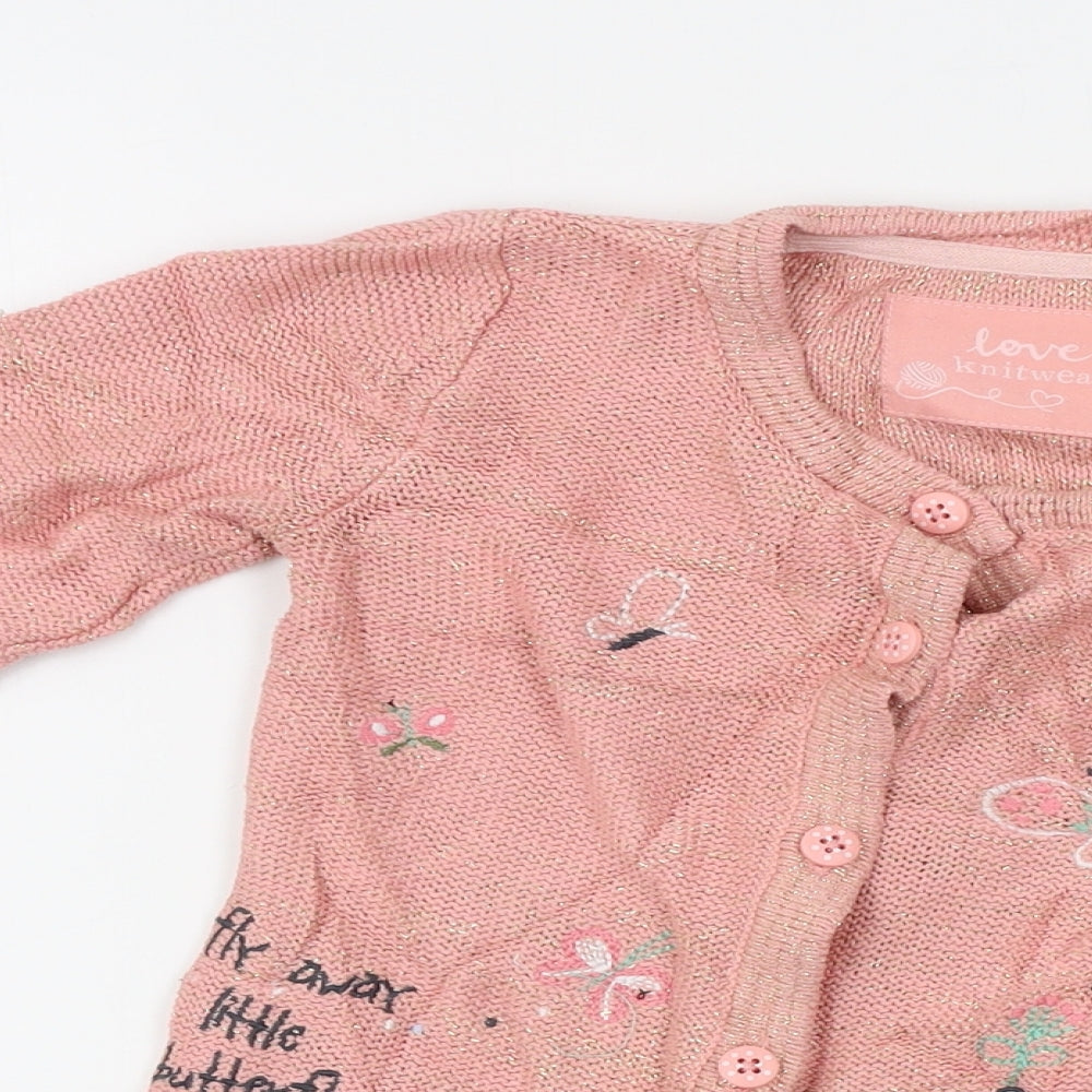 TU Girls Pink   Cardigan Jumper Size 3-4 Years
