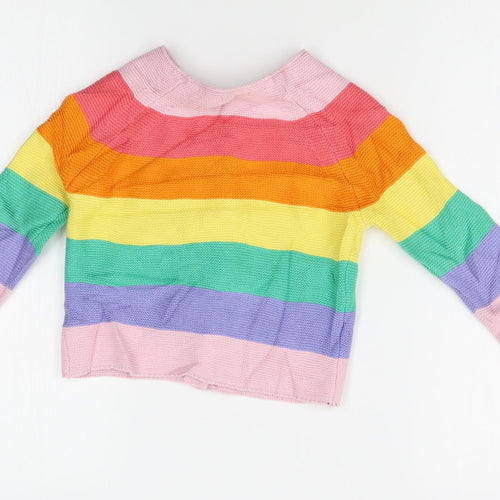 NEXT Girls Multicoloured Striped  Cardigan Jumper Size 4-5 Years