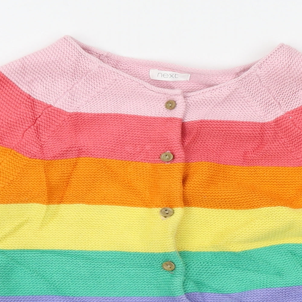 NEXT Girls Multicoloured Striped  Cardigan Jumper Size 4-5 Years