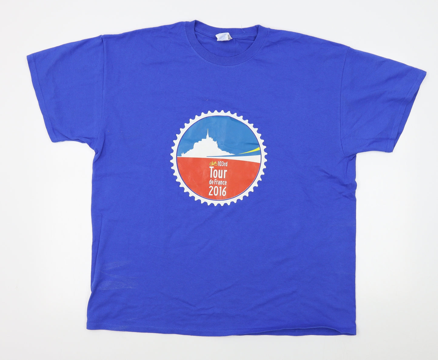Gildan Mens Blue    T-Shirt Size XL  - tour de france 2016