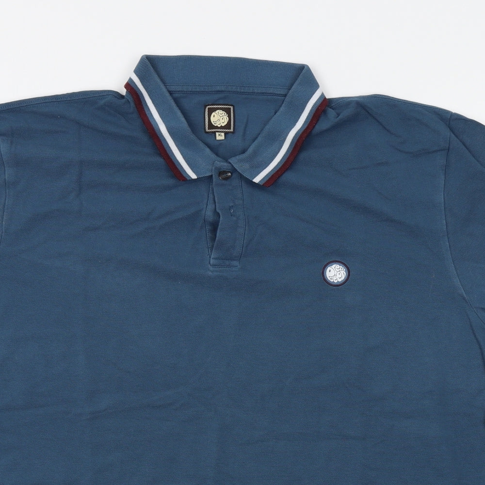 Pretty Green Mens Blue    Polo Size XL