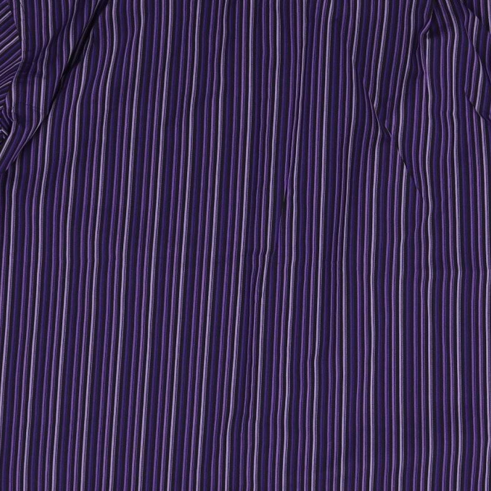 Thomas Nash Mens Purple Striped   Dress Shirt Size 15