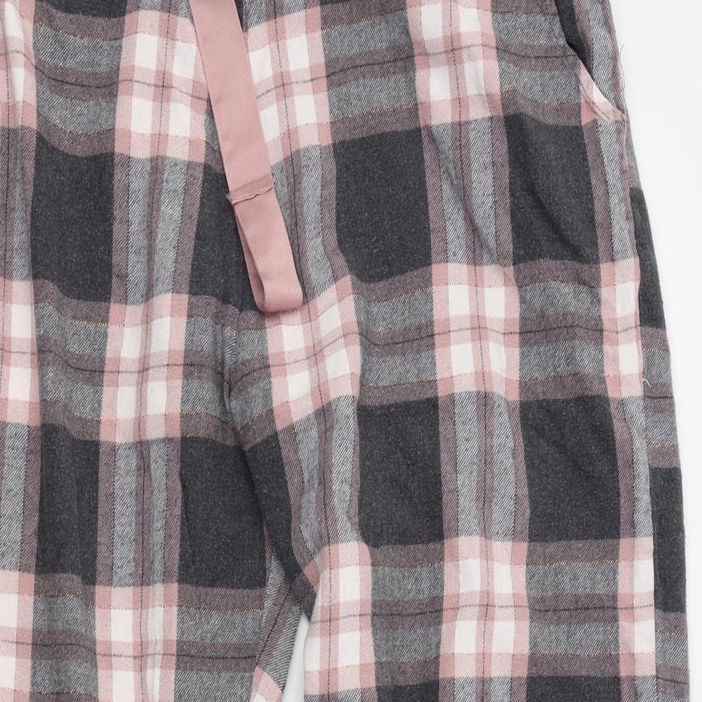 F&F Womens Pink Plaid   Lounge Pants Size 16  - elastic waist