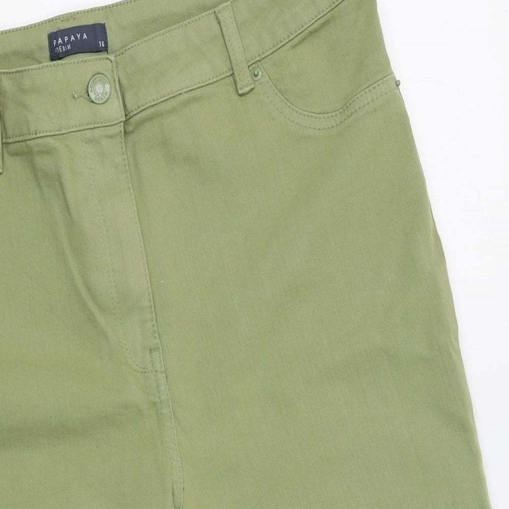 Papaya Womens Green   Bermuda Shorts Size 16