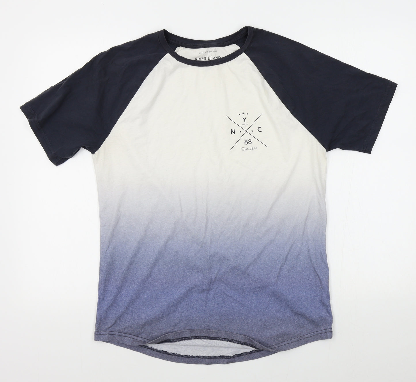 River Island Mens White    T-Shirt Size M