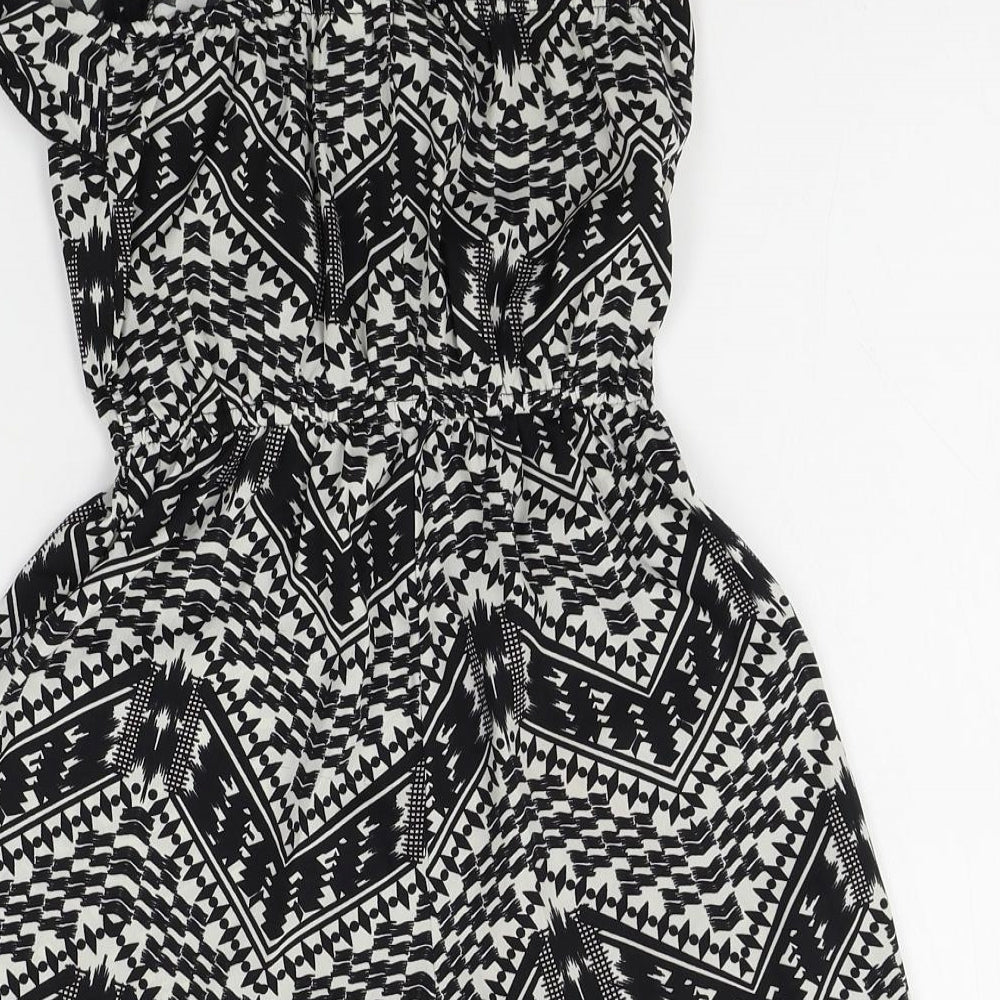 Primark Girls Black Geometric  Romper One-Piece Size 8-9 Years