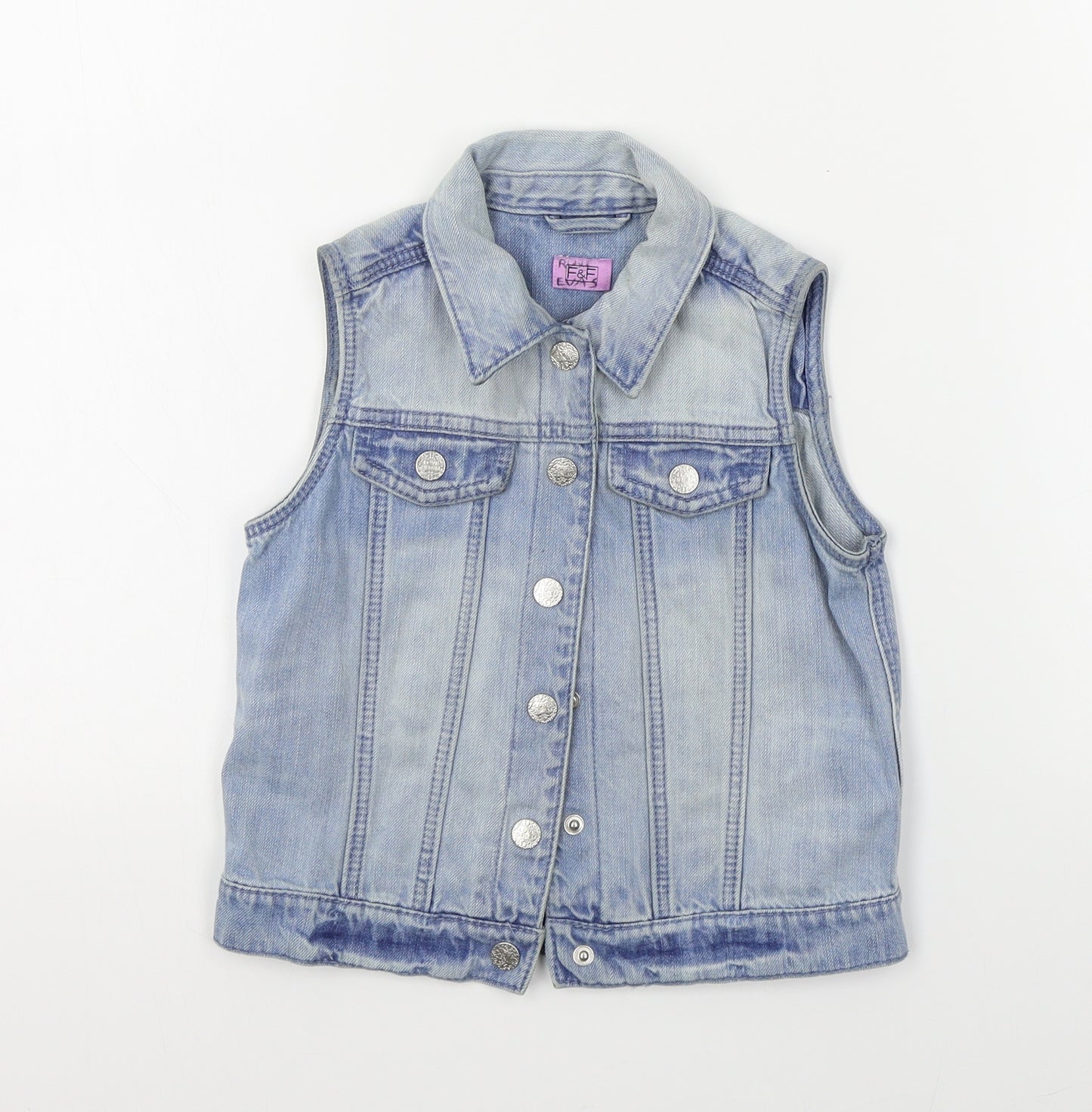 F&F Girls Blue   Gilet Jacket Size 5-6 Years