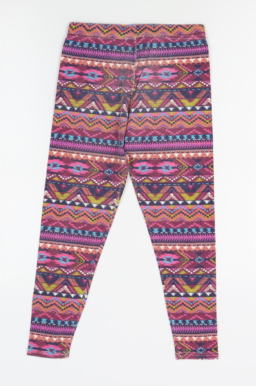 Young Dimension Girls Pink Striped  Sweatpants Trousers Size 9 Years - leggings