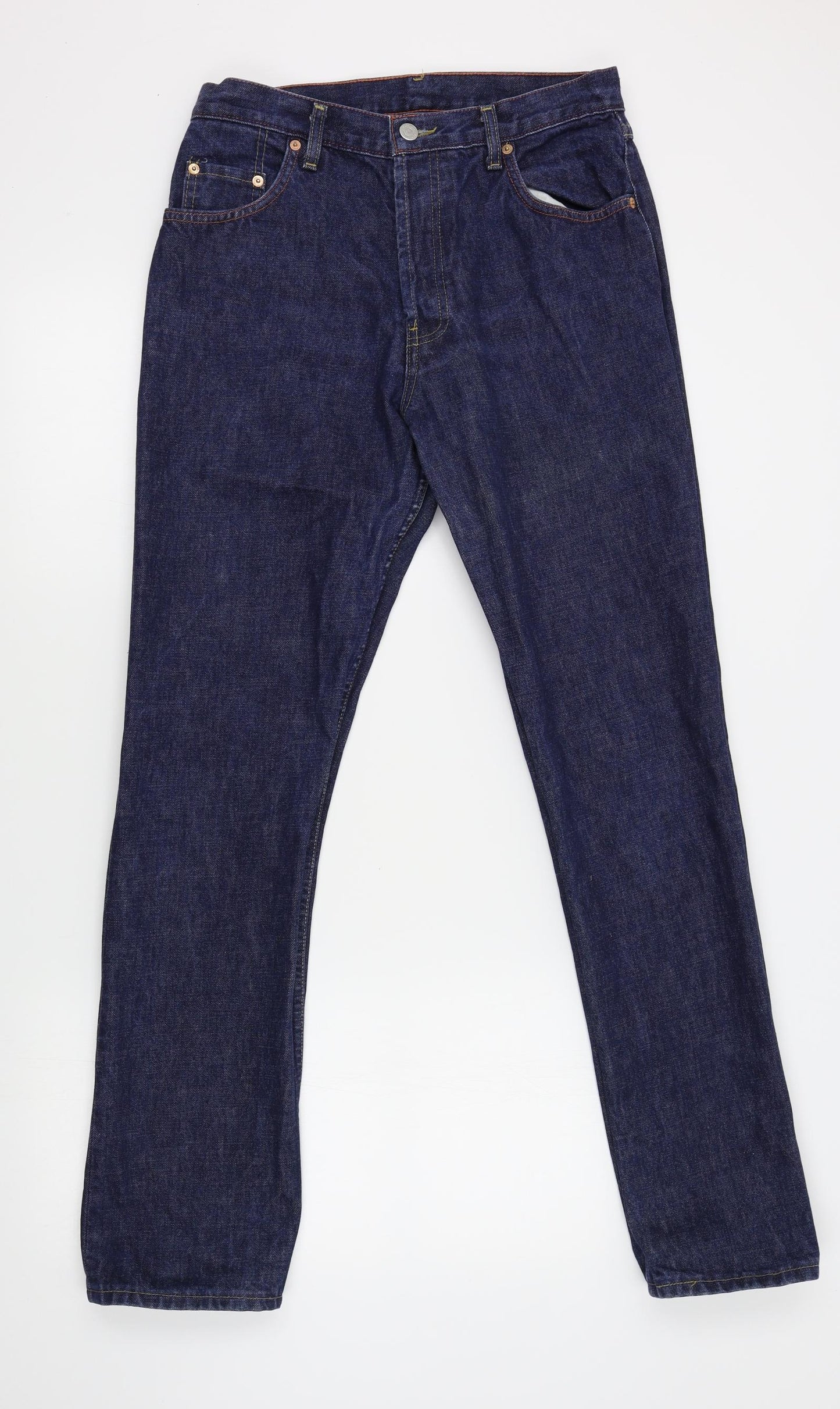 M&S Womens Blue   Straight Jeans Size 14 L30 in