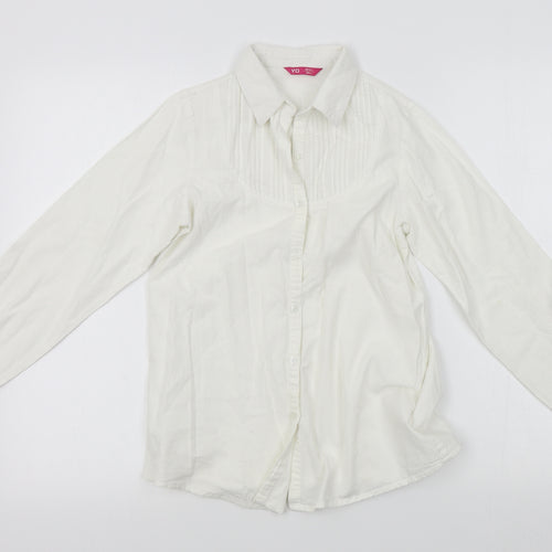 Young Dimension Girls White   Basic Button-Up Size 10-11 Years