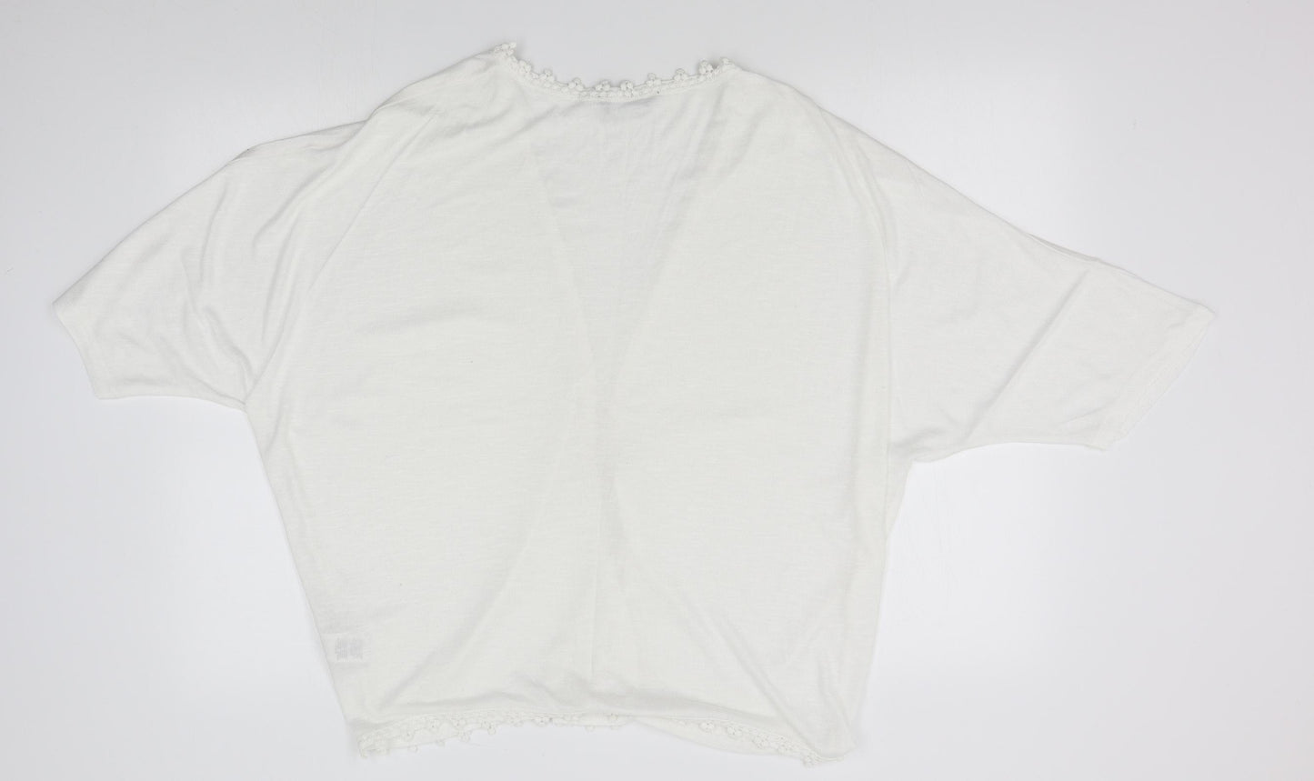 Dorothy Perkins Womens White   Cardigan Jumper Size L