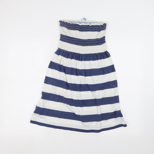 Papaya Womens Blue Striped  A-Line  Size L