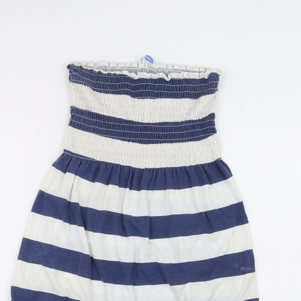 Papaya Womens Blue Striped  A-Line  Size L